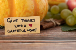 image of fruit and sign give thanks with a grateful heart